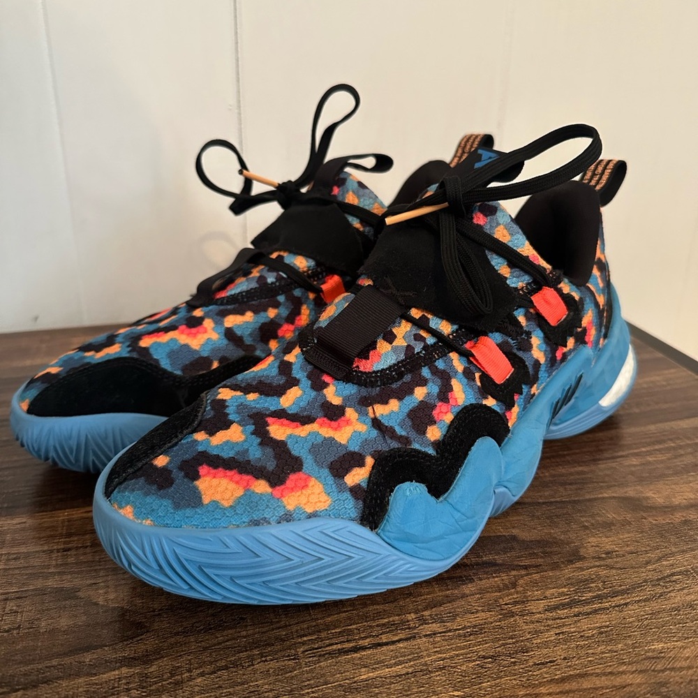 Adidas Trae Young 1 Blue Pixel Basketball Sneakers